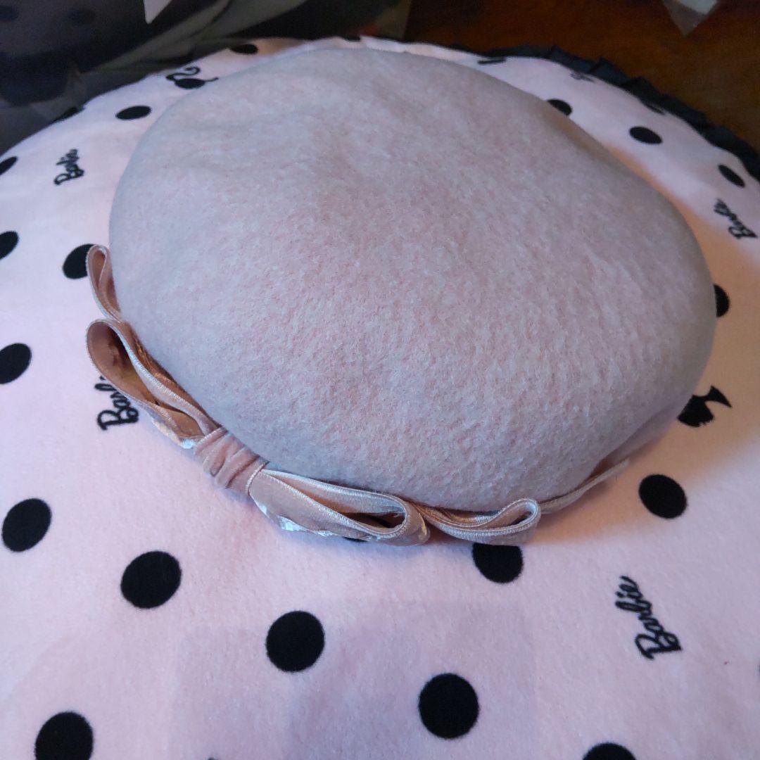 なーなピンクハウス 青木美沙子コラボ リボン ベレー帽ピンク