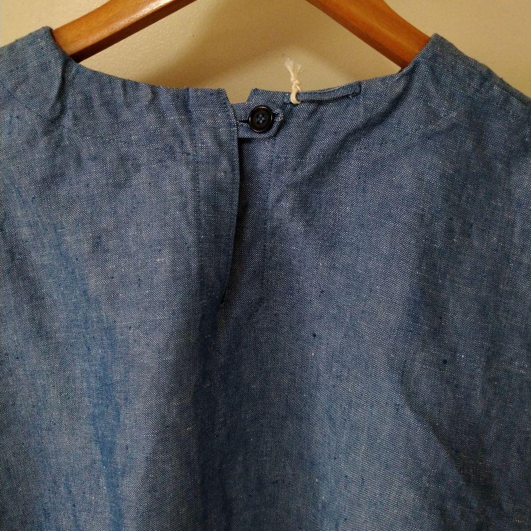 45R　リネンツイードチュニック 00-フリー 75-ブルーシャンブレー