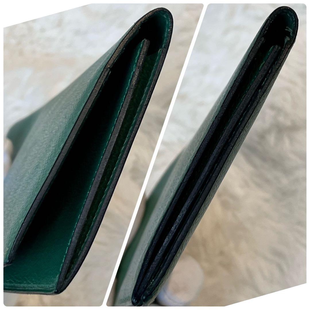 美品✨　HERMES グリーン 長財布 箱付き　⬜︎B黒印