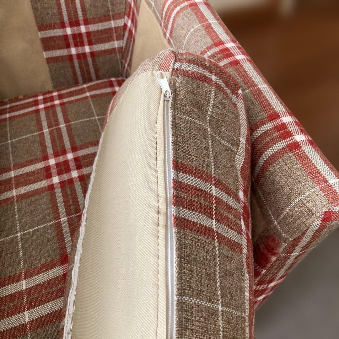 チェック柄 2人掛けソファ