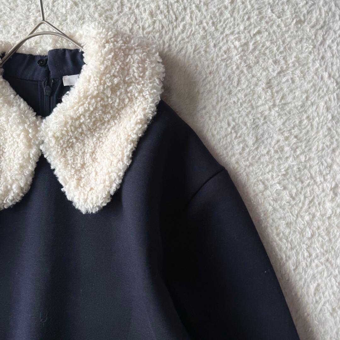yori テディカラー プルオーバー フリー ネイビー 新品未使用 25AW