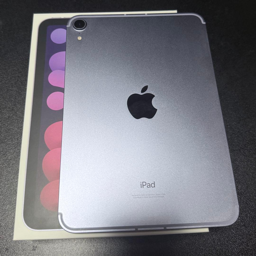 iPad mini 第6世代　パープル　セルラーモデル　64GB 美品　87%