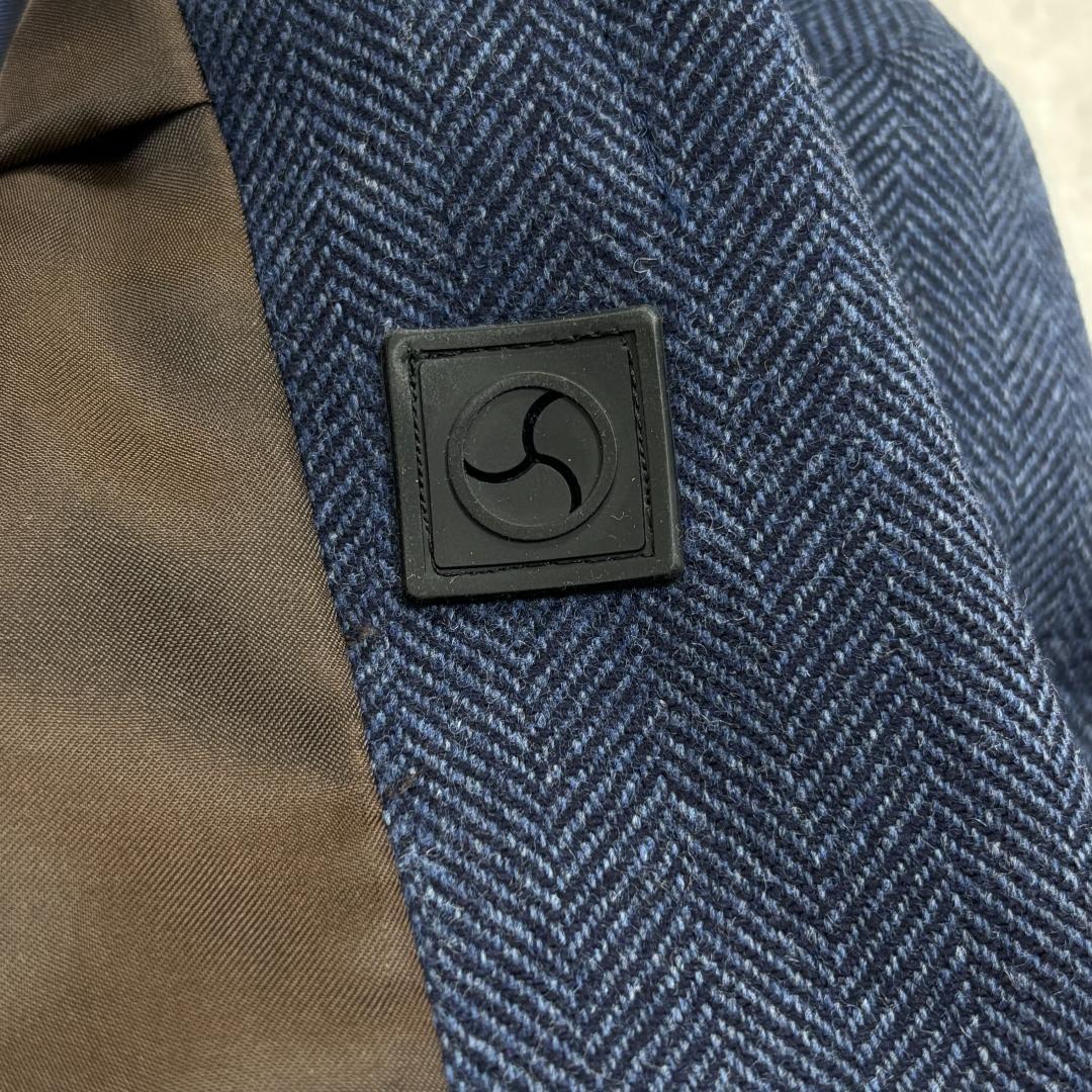 【美品・MOONヘリンボーン生地】トランスコンチネンツ/ジャケット/紺/L