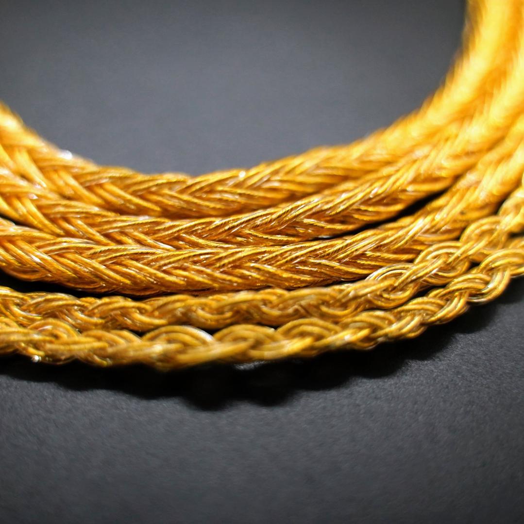 超高評価!最高仕様16芯 希少金メッキケーブル 膨張式mmcx/2.5mm L字