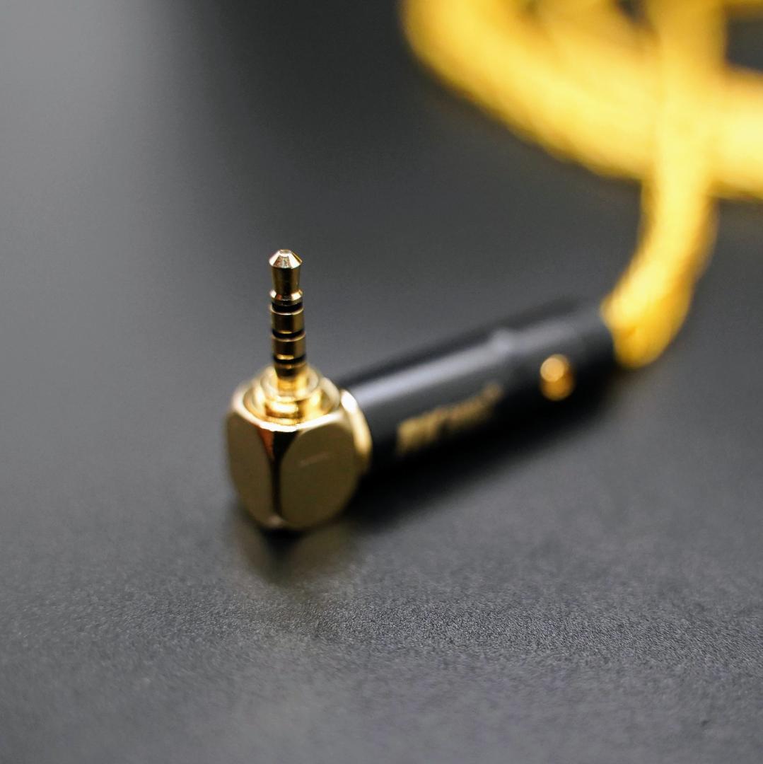 超高評価!最高仕様16芯 希少金メッキケーブル 膨張式mmcx/2.5mm L字