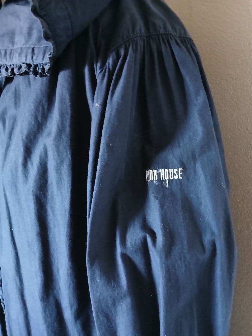 専用です。ピンクハウスフード付きブラック長袖ロングシャツ