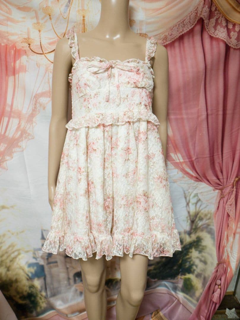 希少　リズリサ　レースフラワー　キャミソール　ワンピー　姫ロリ　00s　姫ギャル