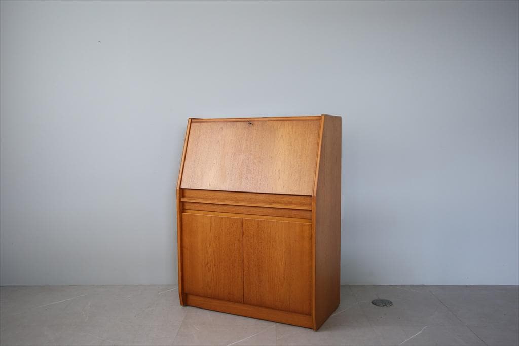 英国アンティークチーク古木ライティングビューロー/木製デスク/勉強机89-207