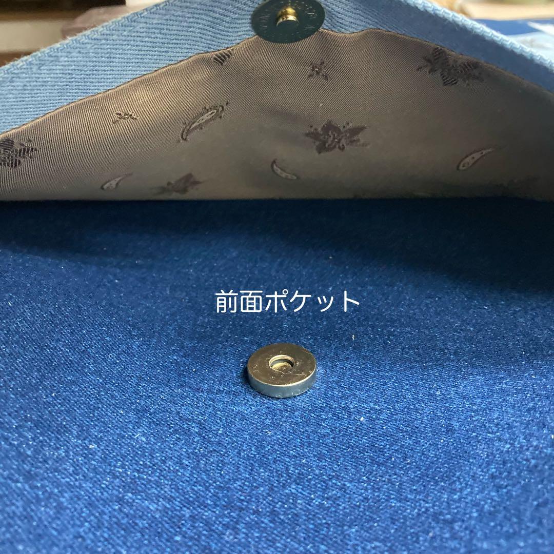 デニムリメイク　2wayハンドバッグ　刺繍花柄　本革　オーダー専用