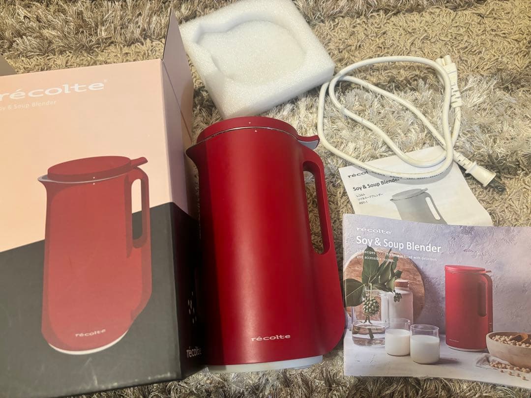 ゆか　レコルト自動調理ポット　ソイ&スープブレンダー レッド