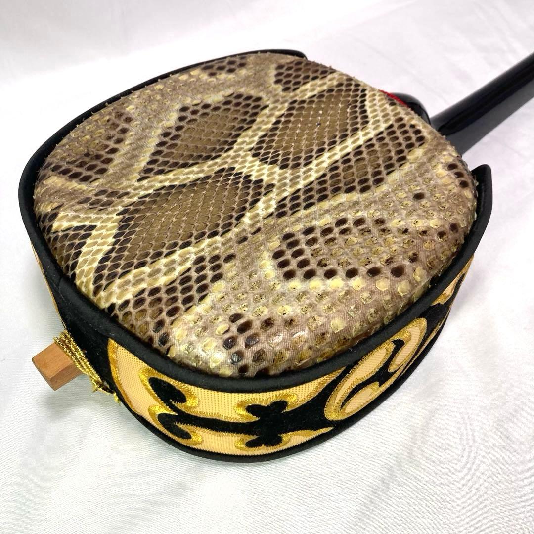 三線 沖縄 強化張り 本革 蛇革 ソフトケース 付属品 和楽器 初心者 中級者