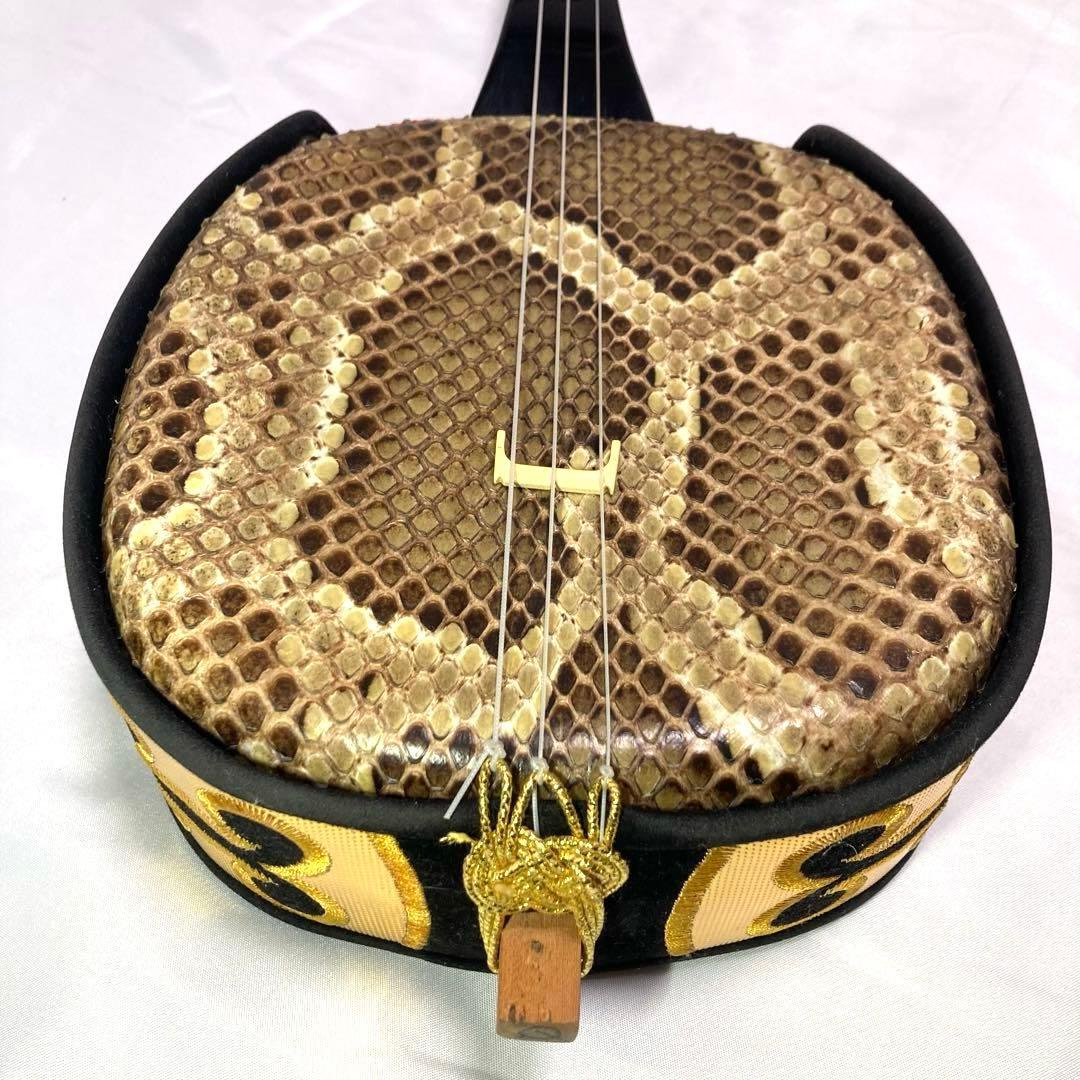 三線 沖縄 強化張り 本革 蛇革 ソフトケース 付属品 和楽器 初心者 中級者