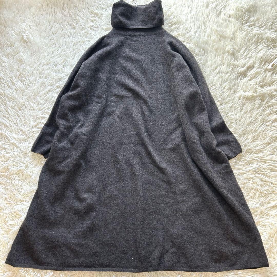 美品　45rpm45R フロートウール 縮絨 タートル ニットロングワンピース