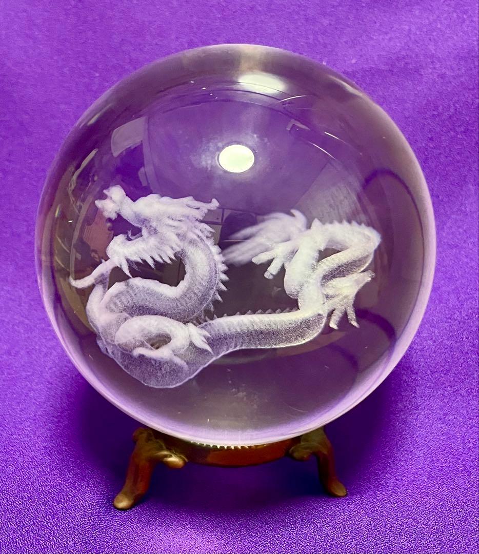 大玉10cm 水晶玉4個セット 鳳凰・龍・亀・虎