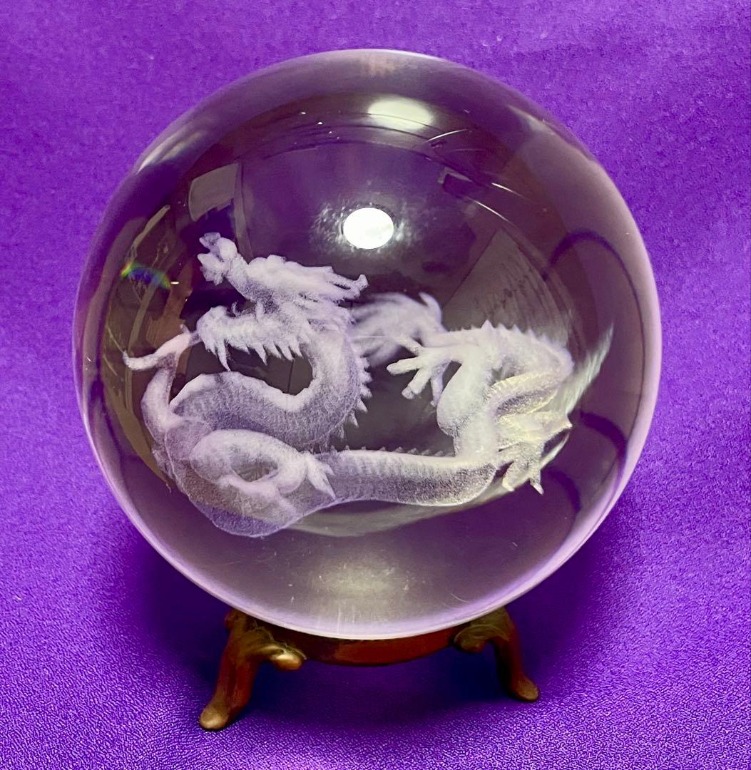 大玉10cm 水晶玉4個セット 鳳凰・龍・亀・虎