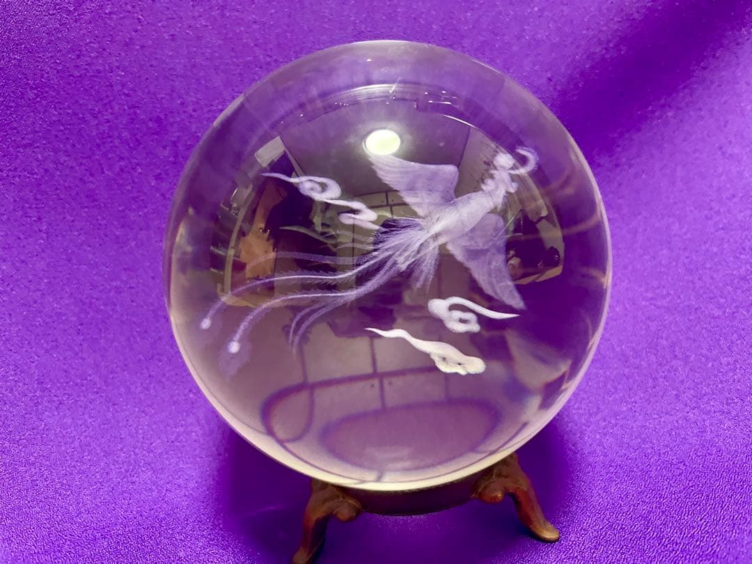 大玉10cm 水晶玉4個セット 鳳凰・龍・亀・虎