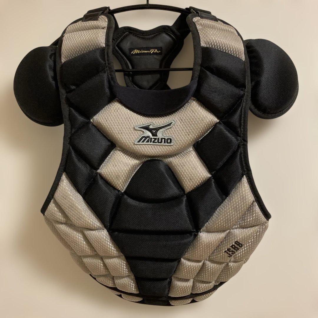 Mizuno Pro キャッチャー 防具 プロテクター 黒　金　一般軟式用
