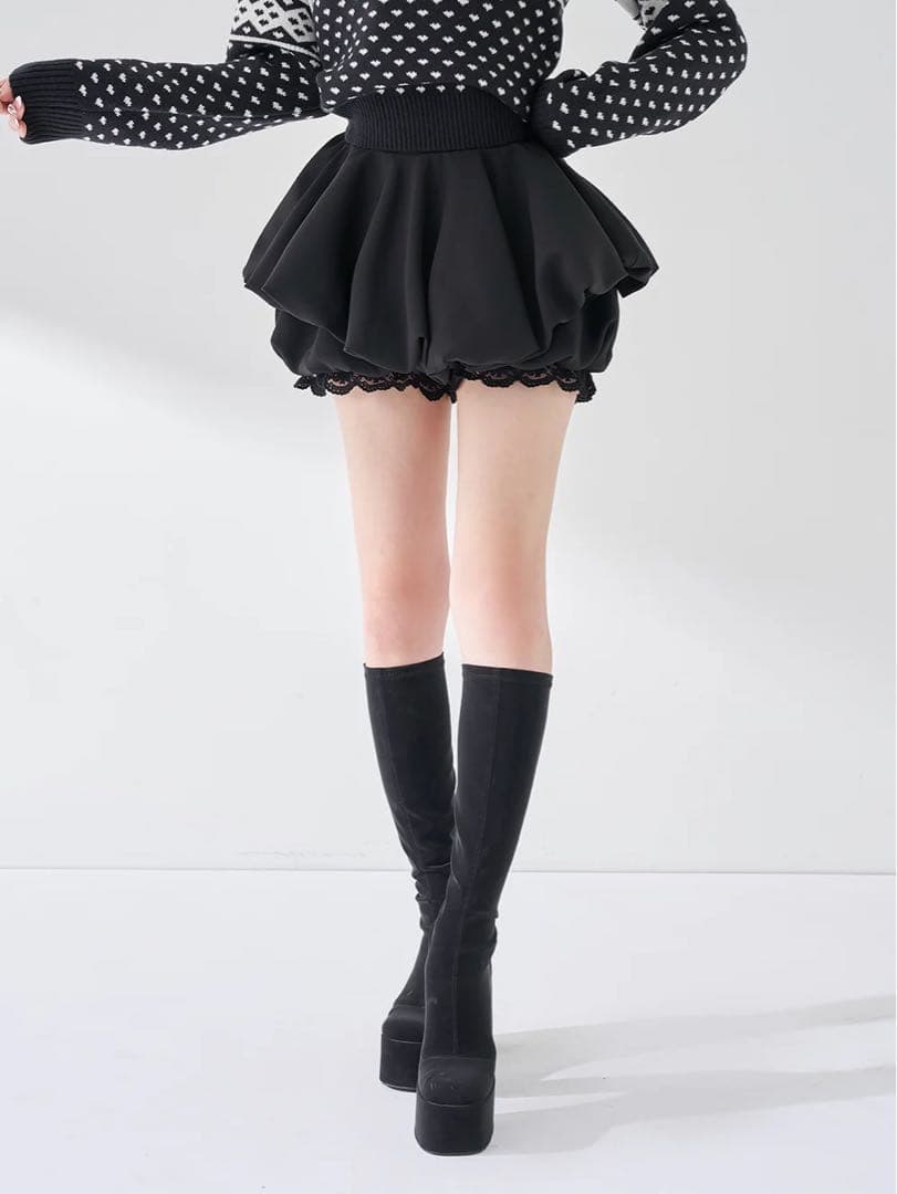 Darich ボリュームバルーンミニスカート ブラック