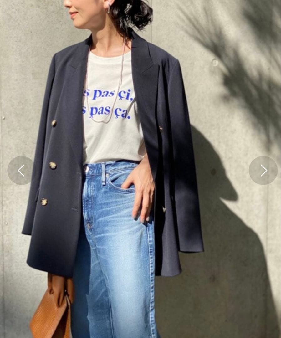 スピックアンドスパン ダブルテーラードジャケット 紺色 38