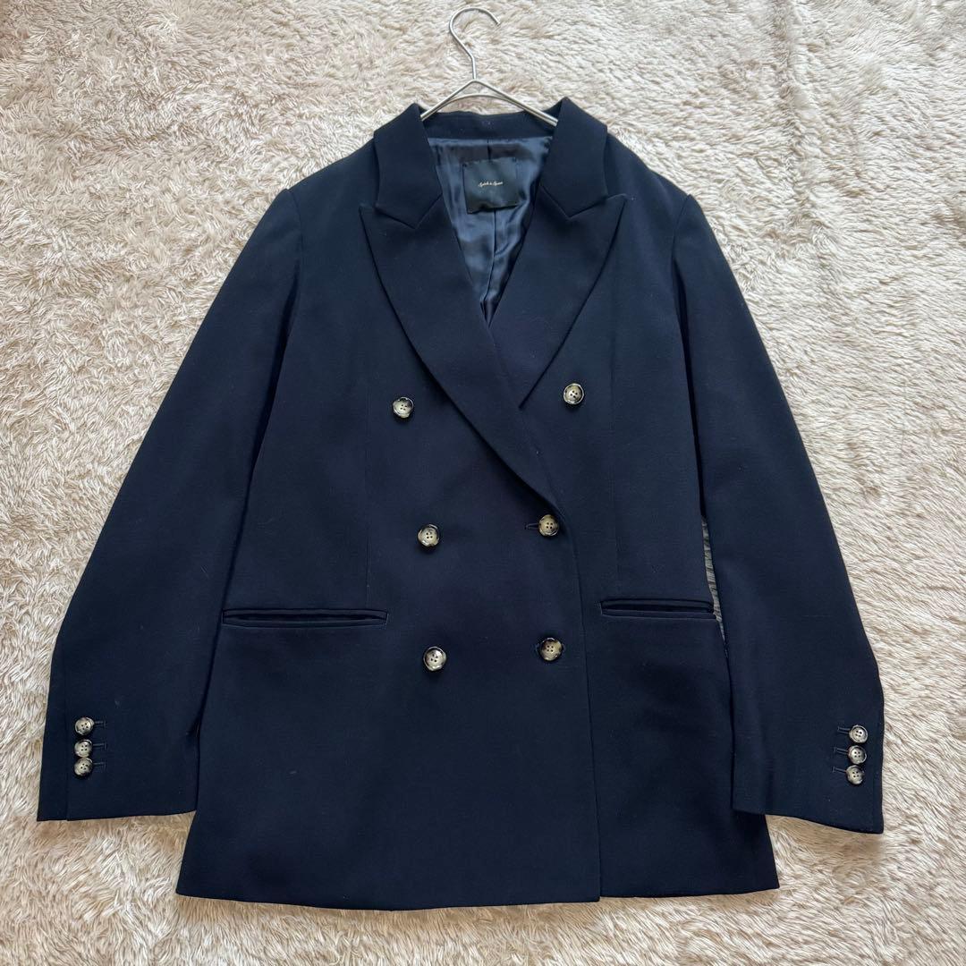 スピックアンドスパン ダブルテーラードジャケット 紺色 38