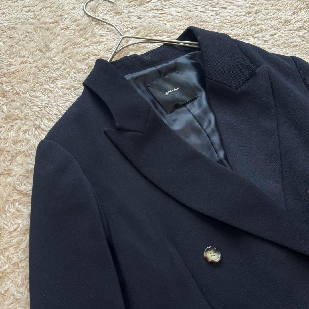 スピックアンドスパン ダブルテーラードジャケット 紺色 38