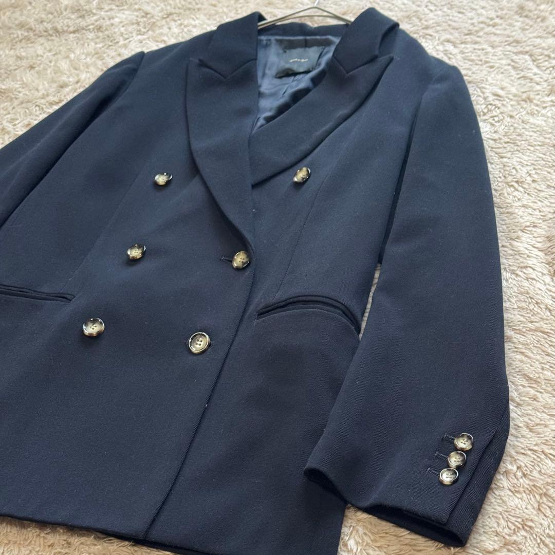 スピックアンドスパン ダブルテーラードジャケット 紺色 38