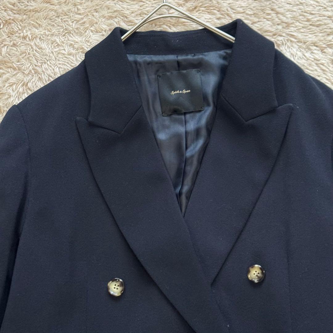 スピックアンドスパン ダブルテーラードジャケット 紺色 38