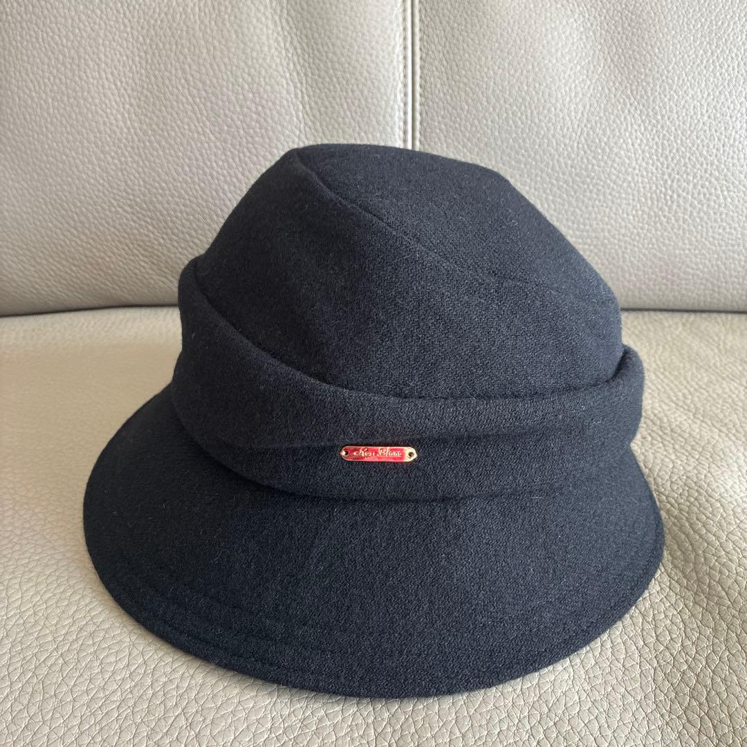 ウール混紡 ブラックキャスケット