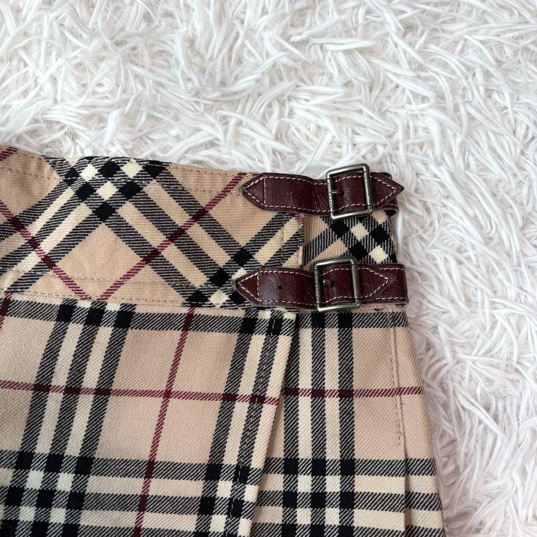 ✨美品✨バーバリーブルーレーベル ミニスカート ノバチェック プリーツ ベルト