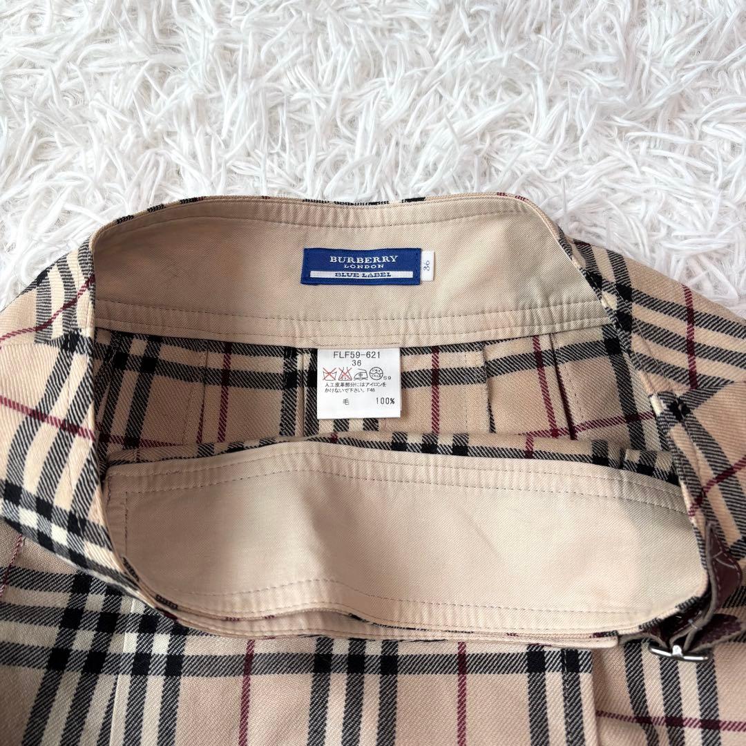 ✨美品✨バーバリーブルーレーベル ミニスカート ノバチェック プリーツ ベルト