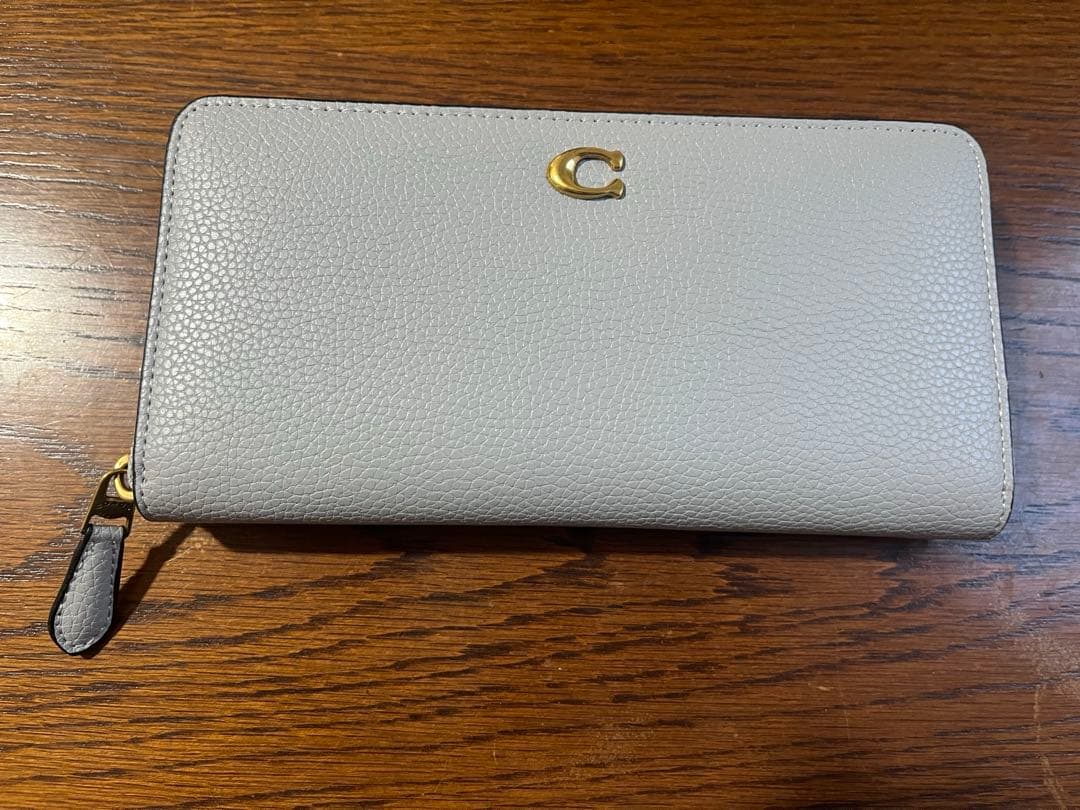 COACH 長財布 アコーディオン ジップ ウォレット グレー CC489