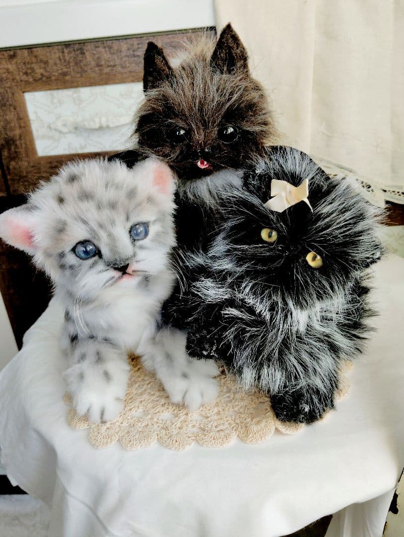 a様オーダー❤ユキヒョウ♡コウモリ♡子猫ちゃん♡アートドール♡ぬいぐるみ♡