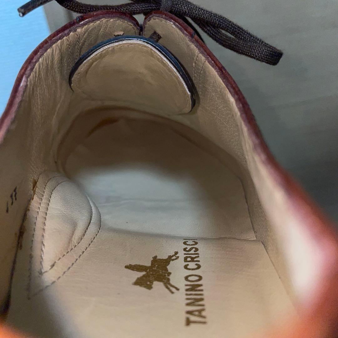 希少イタリア製【タニノクリスチー】ウィングチップグレインレザーシューズ美品シボ革