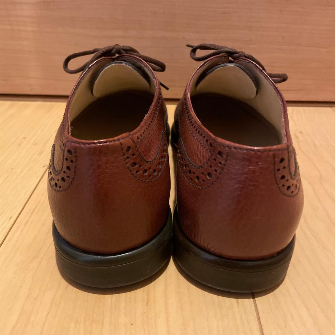 希少イタリア製【タニノクリスチー】ウィングチップグレインレザーシューズ美品シボ革