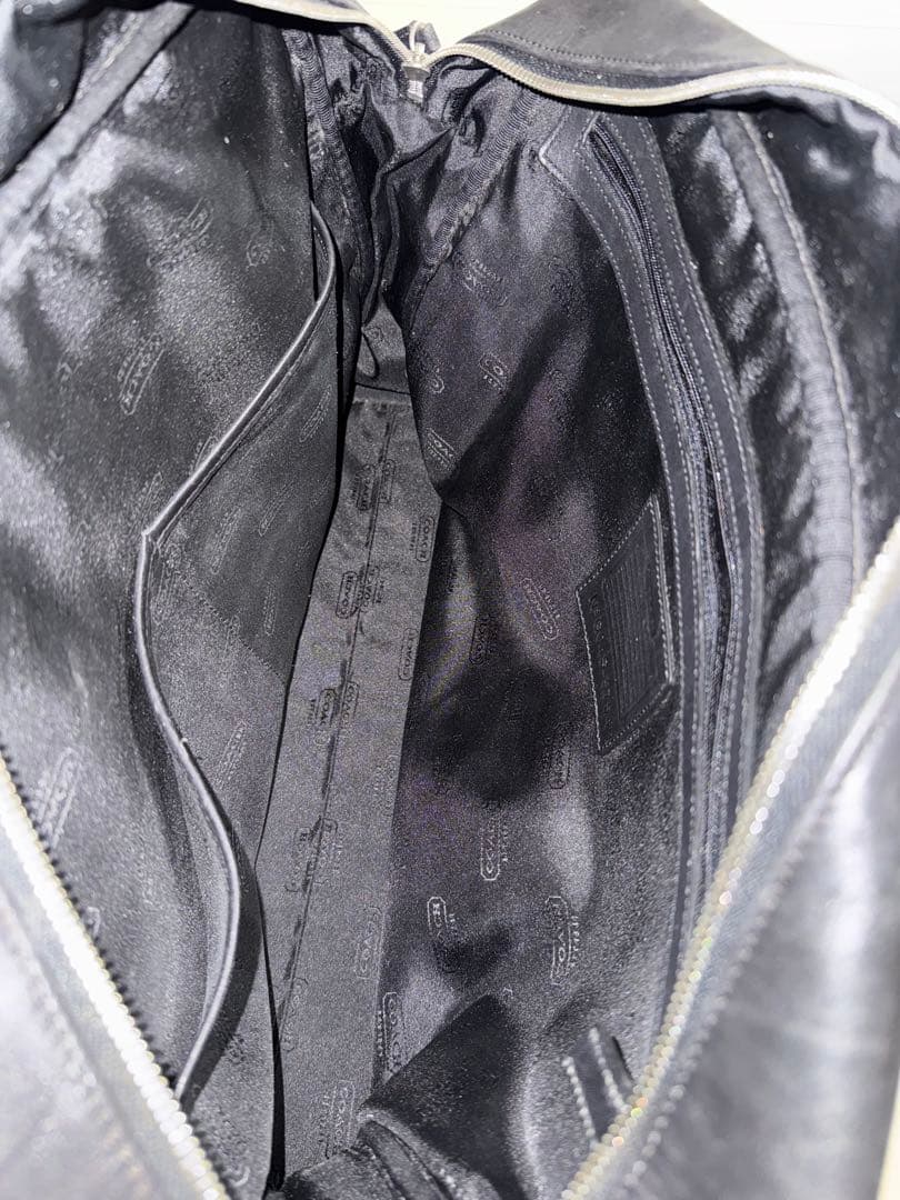 COACH コーチ 本革 レザービジネスバッグ ボストン 黒