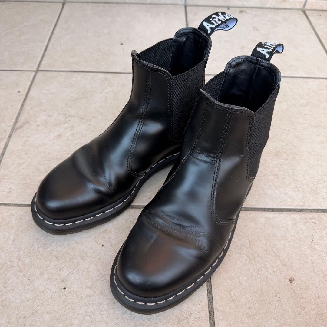 【ほぼ美品】Dr.martens/マーチン チェルシーブーツ 白ステッチ UK8