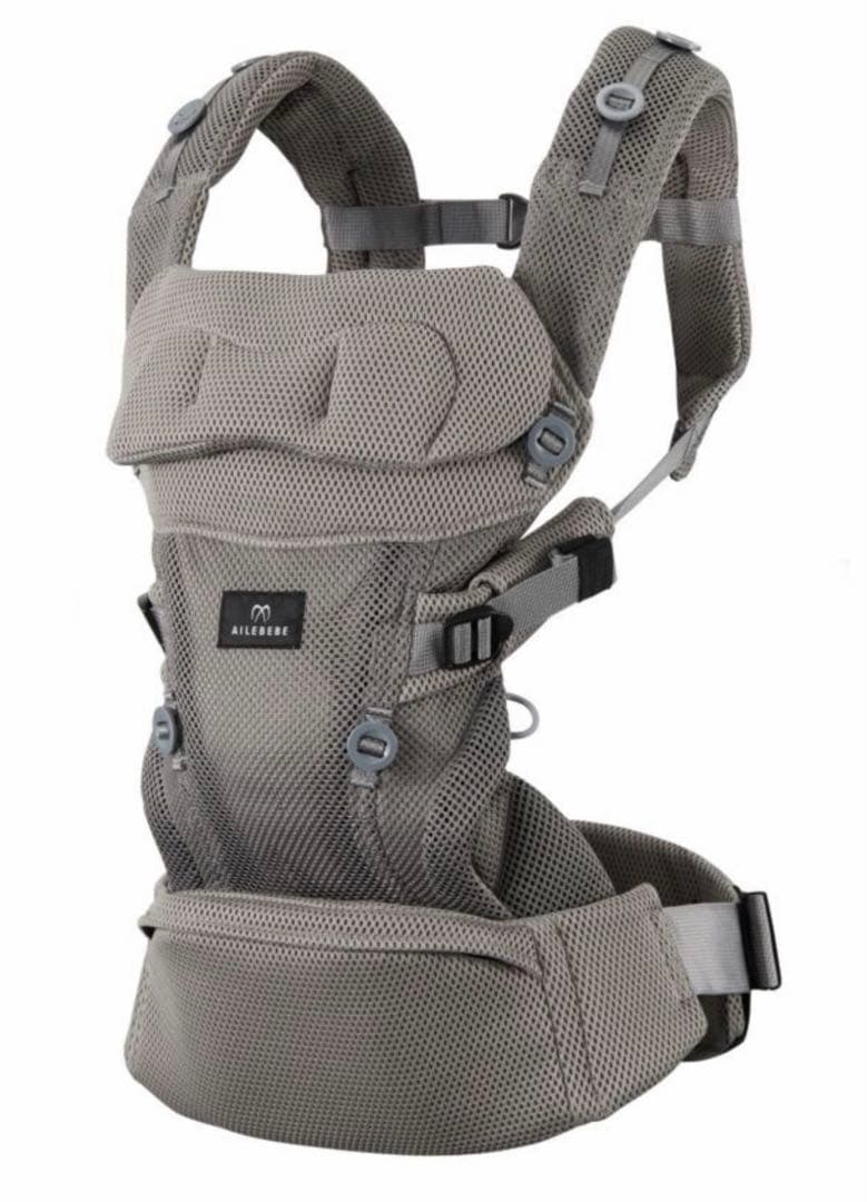 【新品】エールベベ・ベビーキャリア スリー ニュアンスグレー