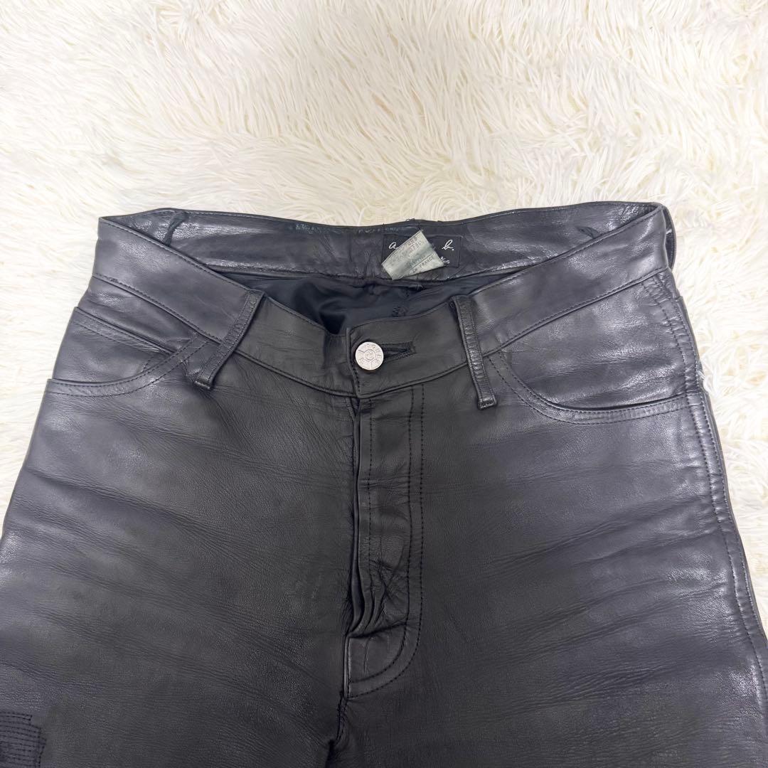 ✨希少✨ アニエスベー フランス製 羊革 リアルレザーパンツ 黒 36 メンズ