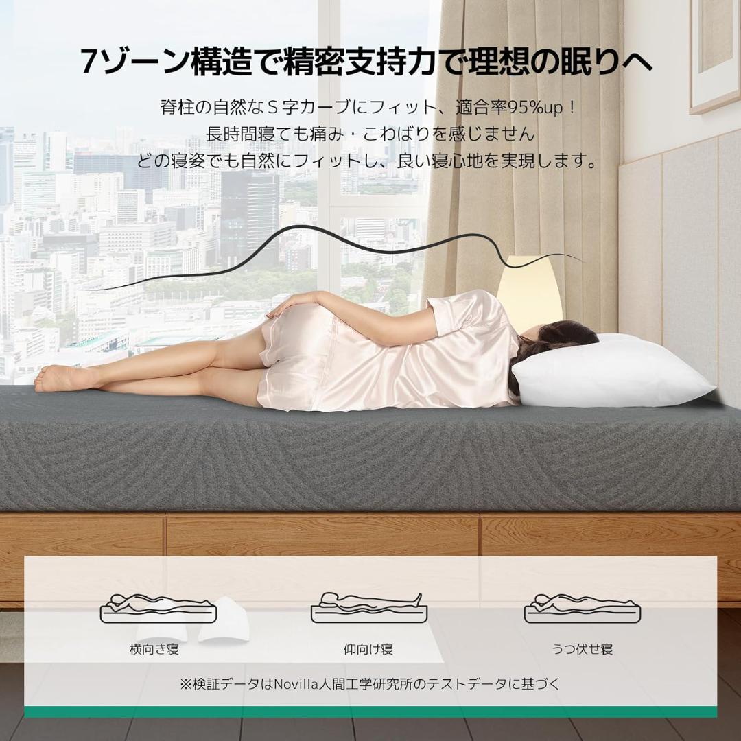 マットレス セミダブル やや硬め 厚さ16cm 吸湿消臭　体圧分散 　緑茶成分