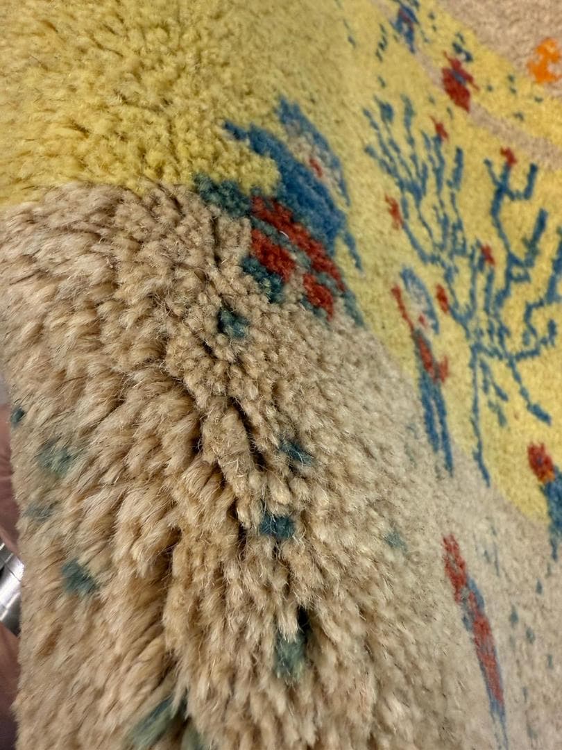 ギャッベ 82x57cm ペルシャ絨毯 手織り ギャベ 玄関マットラグ 絨毯