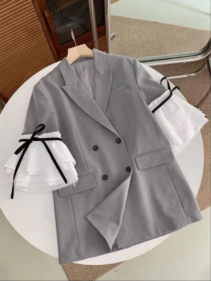 ROSY LUCE LILY FRILL JACKET グレー