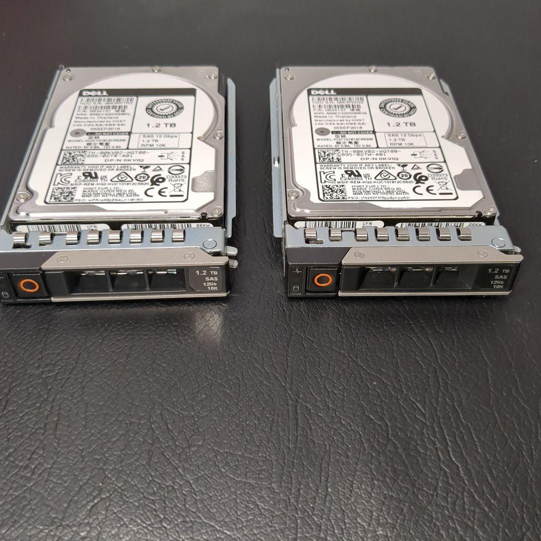 DELL SAS HDD 1.2TB ２台セット マウンタ（0DXD9H）付き