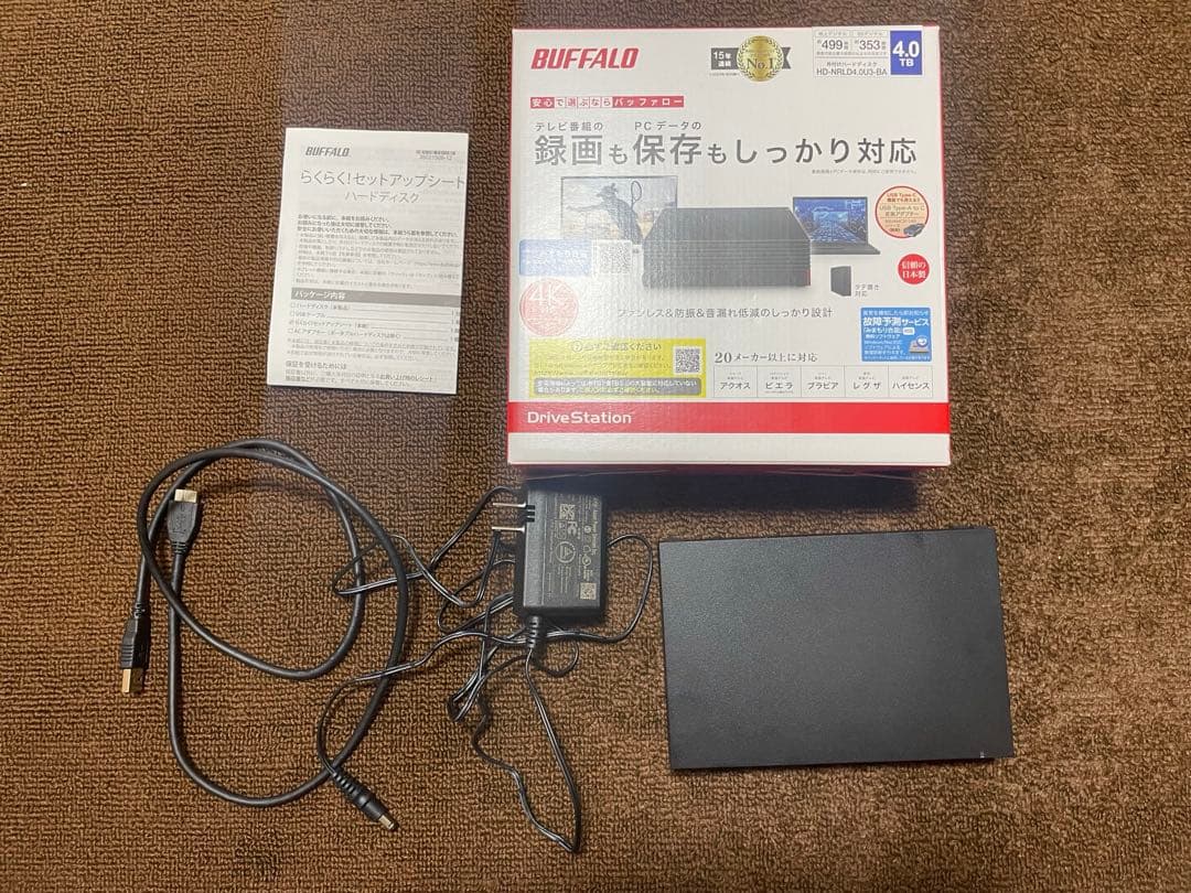 バッファロー HD-NRLD4.0U3-BA 4TB 外付けHDD