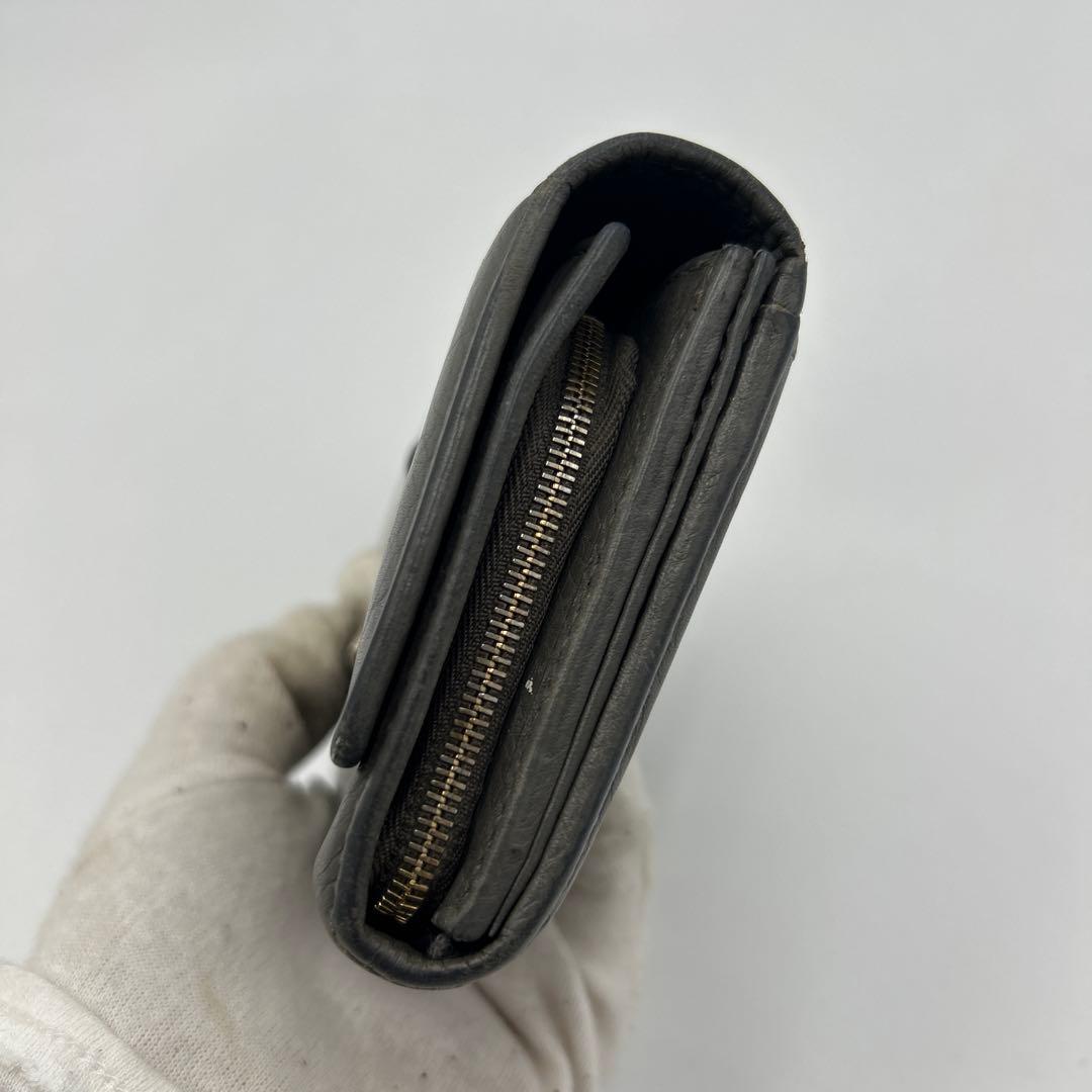 GUCCI 長財布　レザー　ホースビット　ロゴ　グレー　財布