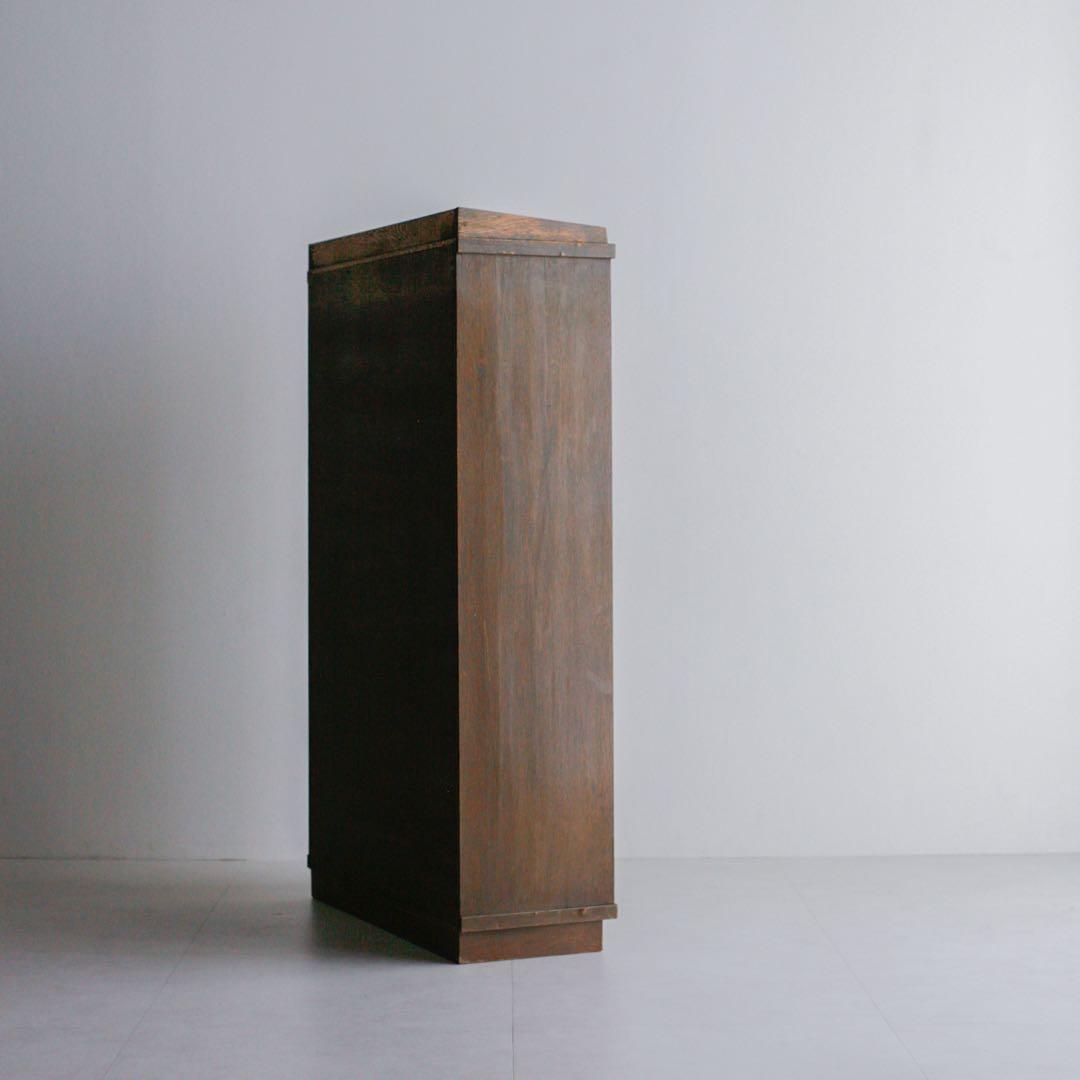 本棚　収納棚　ブックシェルフ キャビネット　ラワン材 古家具　アンティーク家具