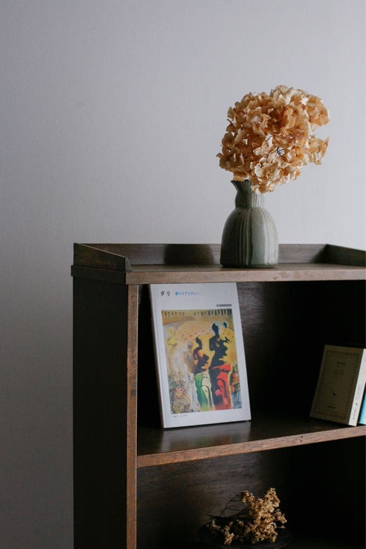 本棚　収納棚　ブックシェルフ キャビネット　ラワン材 古家具　アンティーク家具