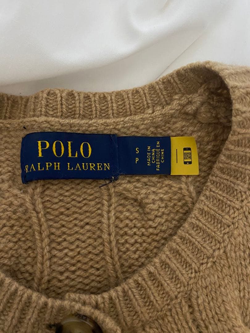ポロラルフローレン　ケーブルニット　カーディガン　ブラウン　S