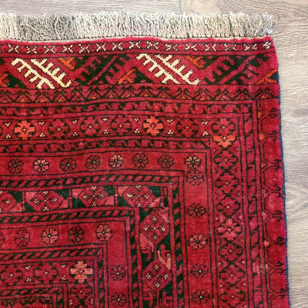 ヴィンテージラグ　トルクメン　トライバルラグ アフガニスタンラグ　手織り絨毯