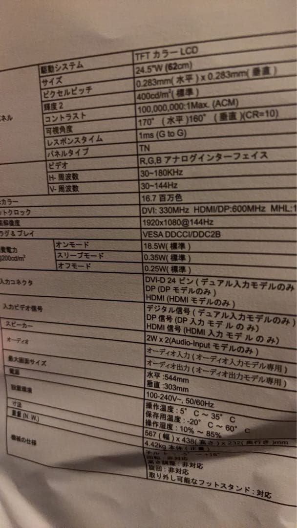 Acer 24.5インチ ゲーミングモニター 本体 KG251Q Abmidpx