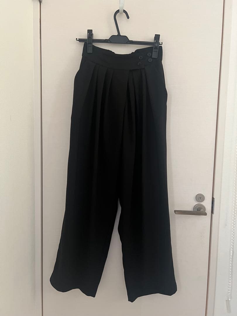 【未使用タグ付き】MACHATT タックワイドパンツ　ブラック36 Sサイズ